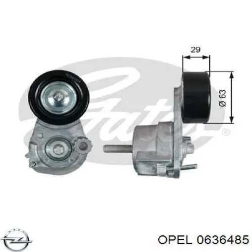 Роликовий модуль натяжителя ремня Opel 0636485 цена, от 40.87 USD