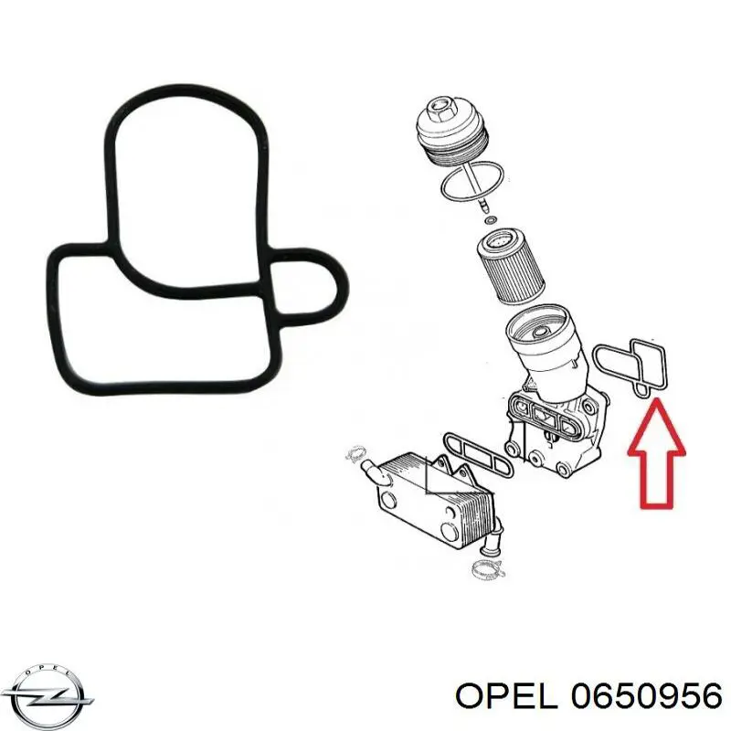 0650956 Opel vedante de adaptador do filtro de óleo