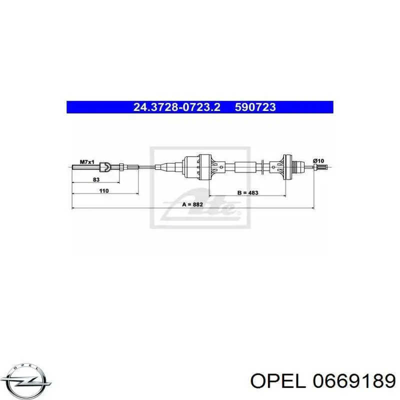 Трос сцепления Opel 0669189 цена, от 6.96 USD