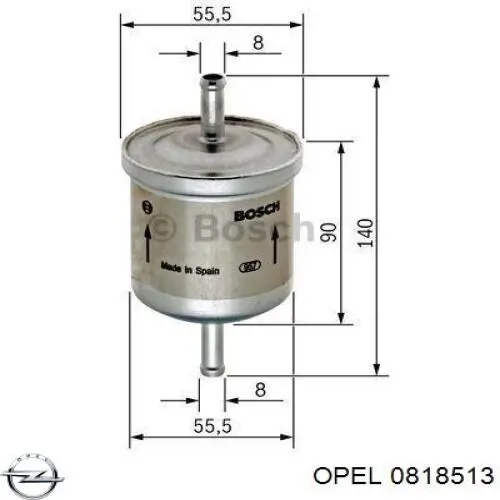 Фильтр тонкой очистки топлива Opel 0818513 цена, от 4.58 USD