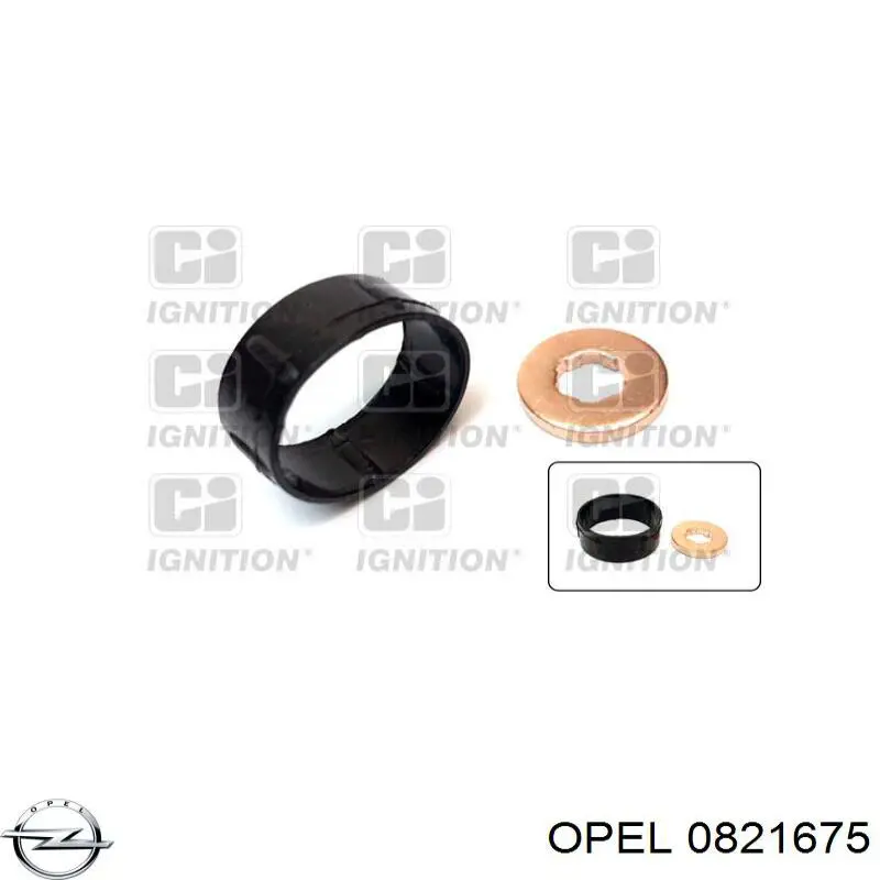 0821675 Opel кольцо (шайба форсунки инжектора посадочное)