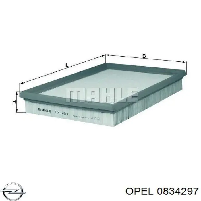 0834297 Opel Воздушный фильтр двигателя
