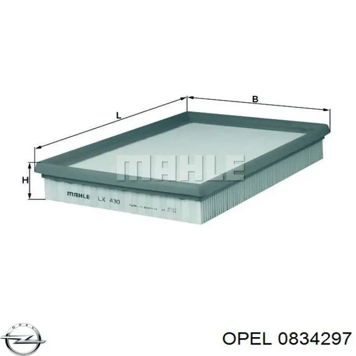 Элемент воздушного фильтра Opel 0834297 цена, от 4.03 USD