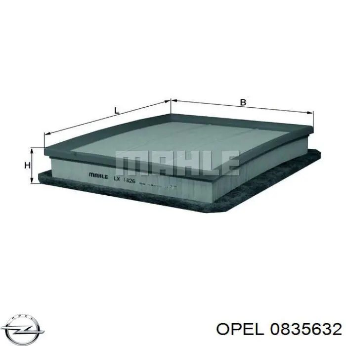 0835632 Opel воздушный фильтр