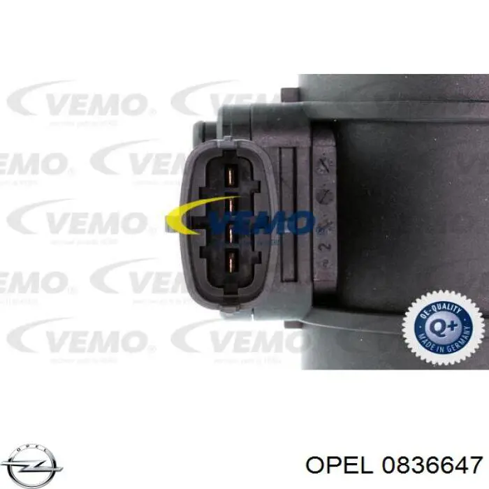 0836647 Opel sensor de fluxo (consumo de ar, medidor de consumo M.A.F. - (Mass Airflow))