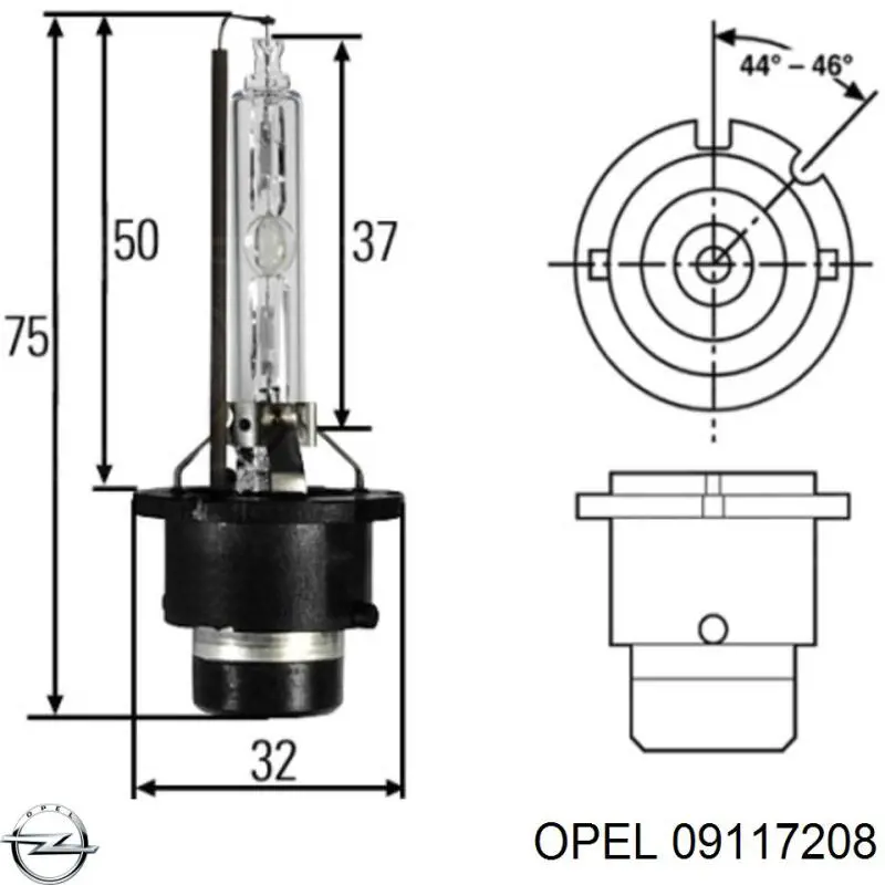 Лампочка ксеноновая 09117208 Opel