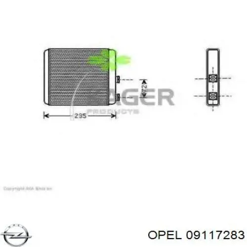 Радиатор печки (отопителя) Opel 09117283 цена, от 35.92 USD