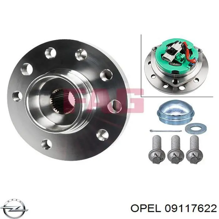 Передняя ступица 09117622 Opel