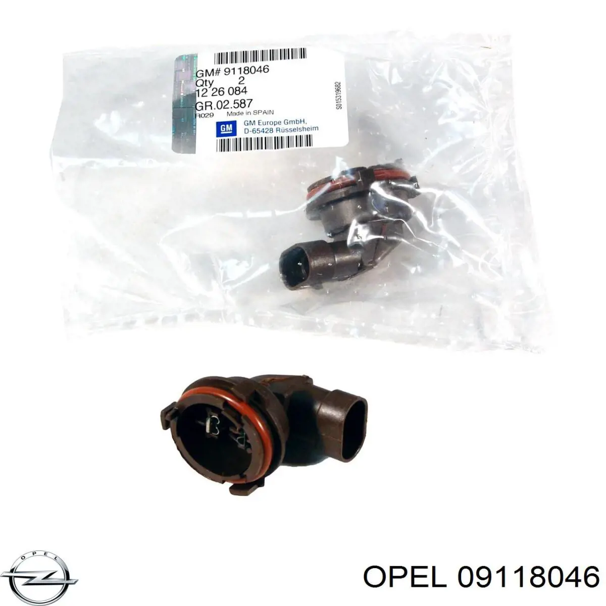 09118046 Opel цоколь (патрон лампочки фары)