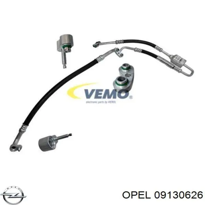 Купить 09130626 Opel Шланг кондиционера, от компрессора к радиатору