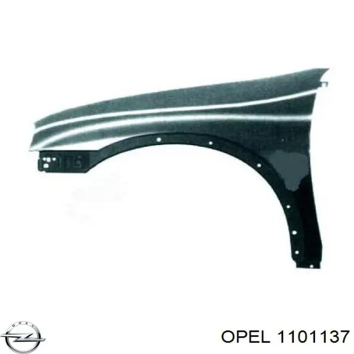 1101137 Opel крыло переднее левое