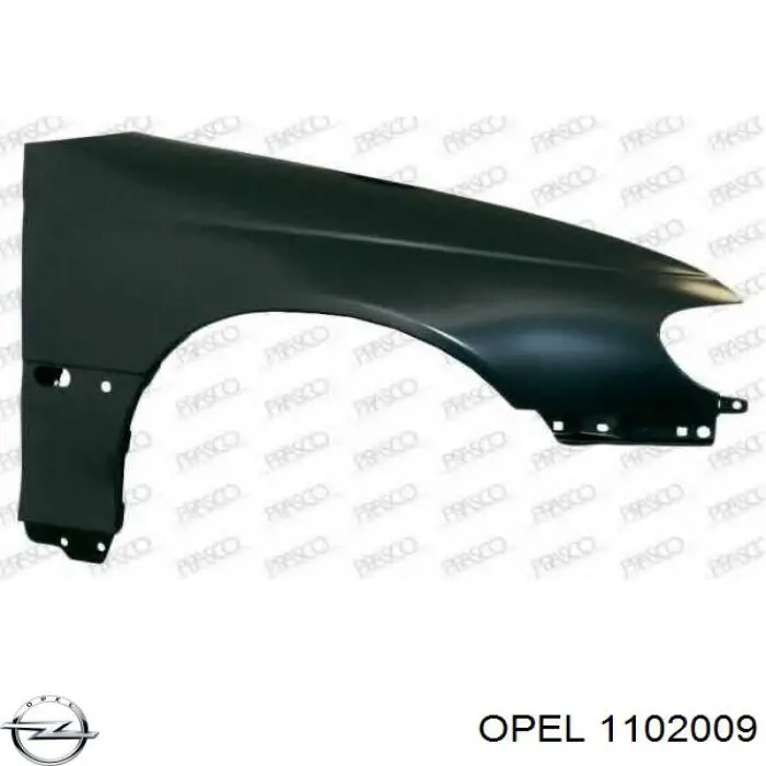 1102009 Opel крыло переднее правое