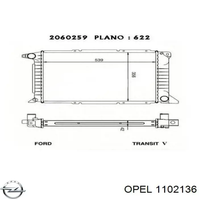 Купить 1102136 Opel Крыло переднее правое