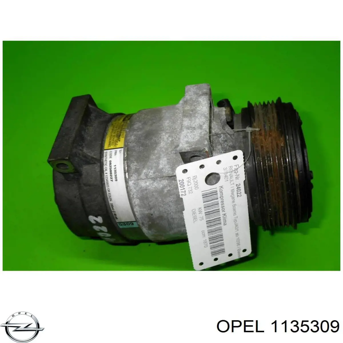 1135309 Opel compressor de aparelho de ar condicionado