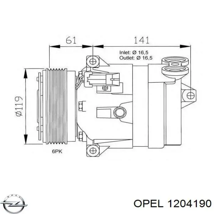 Купить 1204190 Opel Генератор
