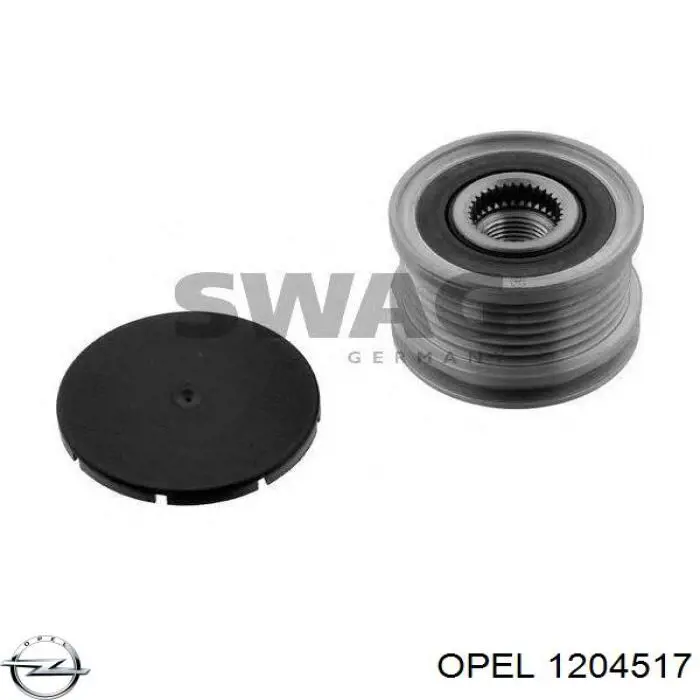Шкив генератора 1204517 Opel