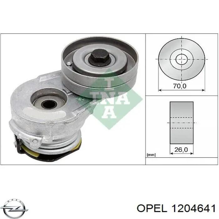 1204641 Opel натяжитель приводного ремня