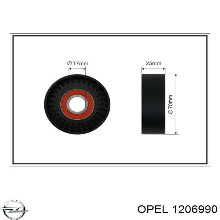1206990 Opel натяжитель приводного ремня