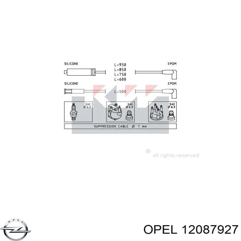 Высоковольтные провода 12087927 Opel