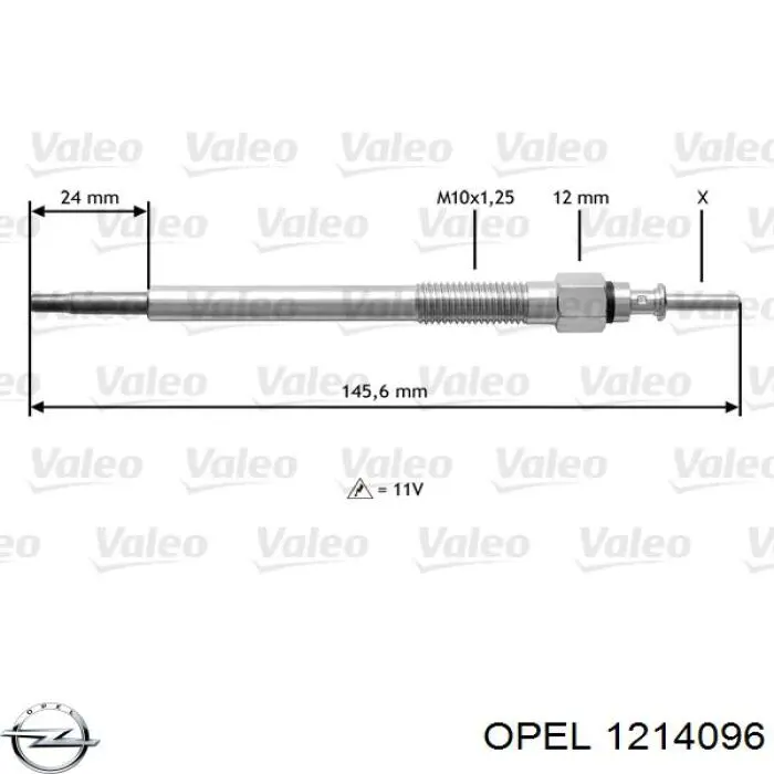 Купить 1214096 Opel Свечи накала