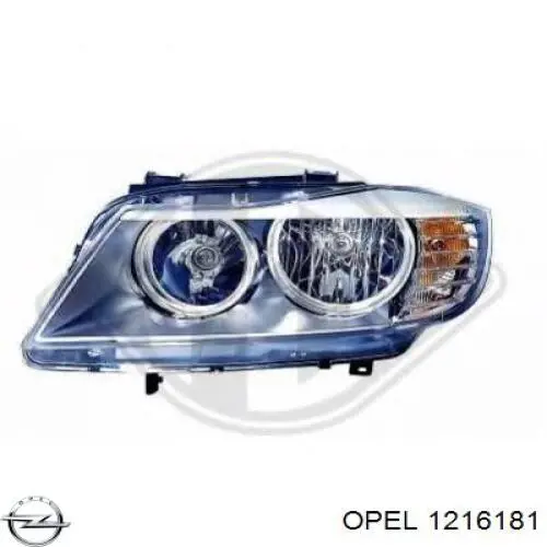 Левая фара 1216181 Opel