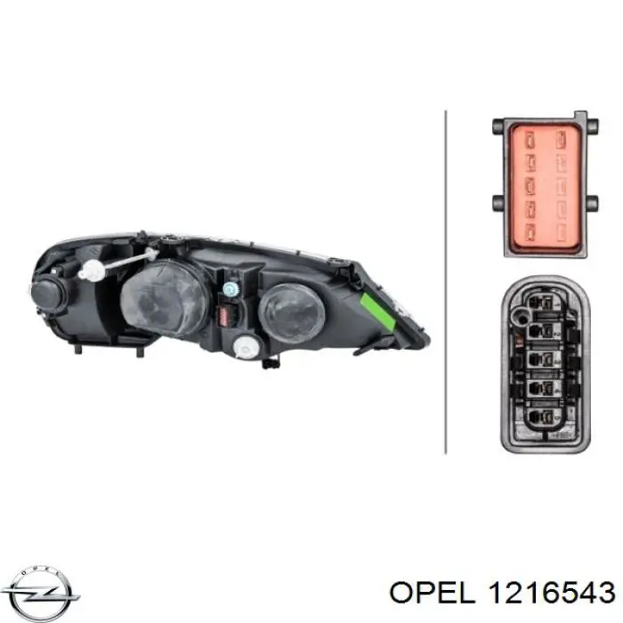 Фара левая Opel 1216543 цена, от 100.88 USD