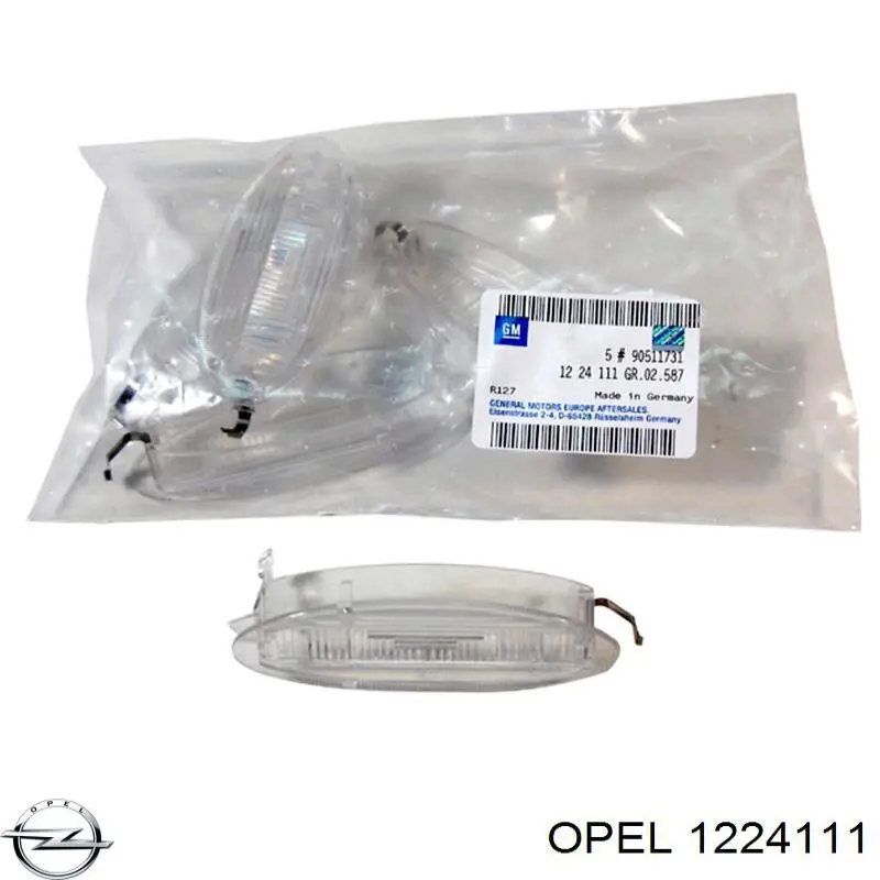 1224111 Opel lanterna da luz de fundo de matrícula traseira