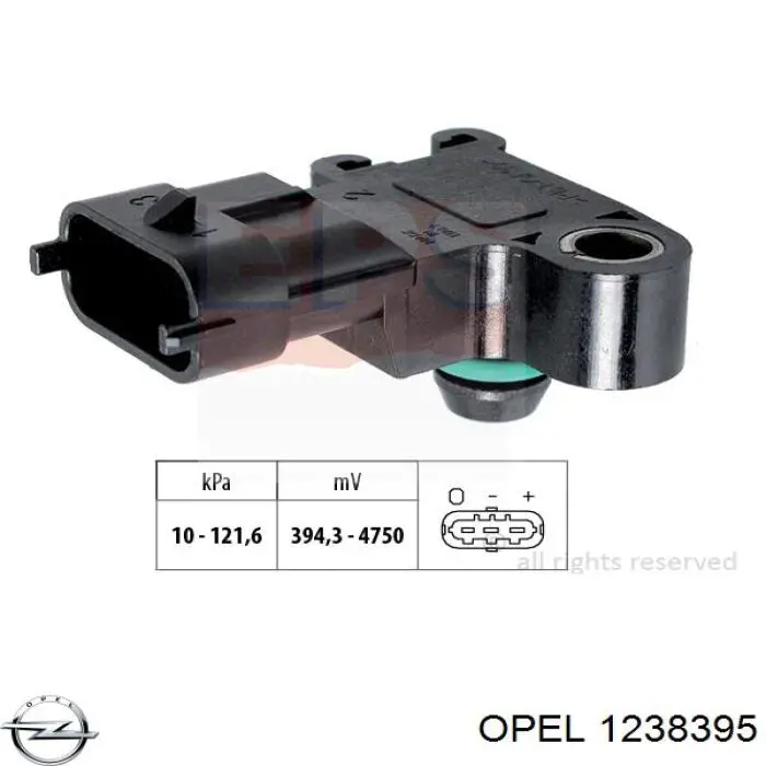 1238395 Opel датчик давления во впускном коллекторе, map