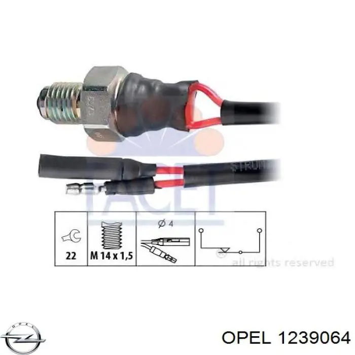 1239064 Opel датчик включения фонарей заднего хода