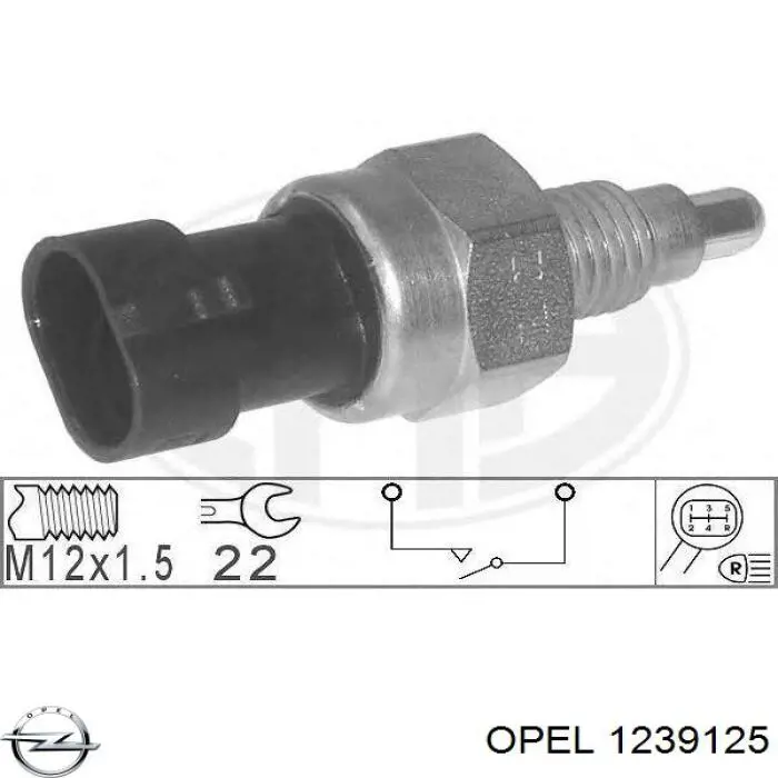 1239125 Opel датчик включения фонарей заднего хода
