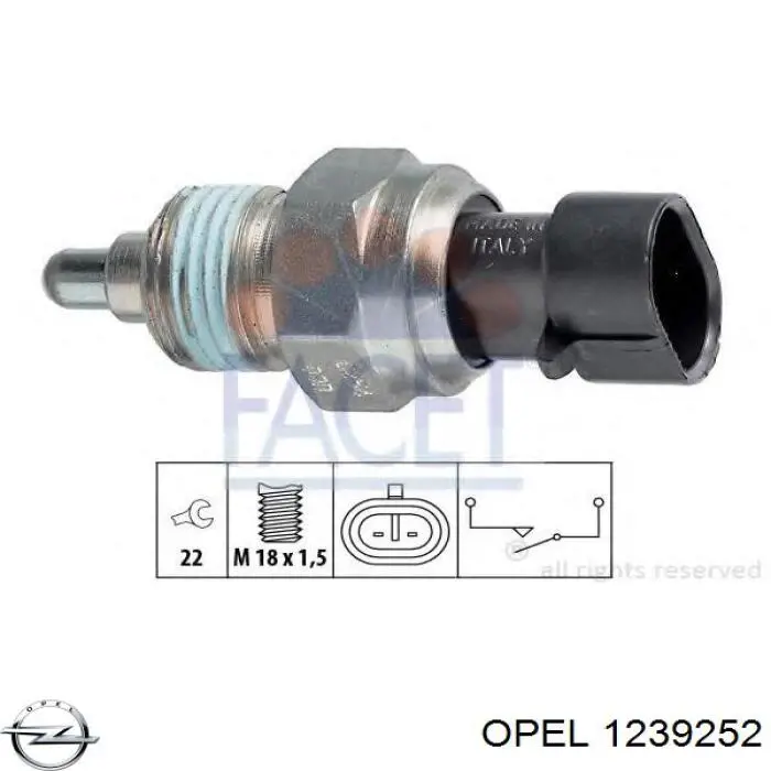 Включатель фонарей заднего хода Opel 1239252 цена, от 10.51 USD