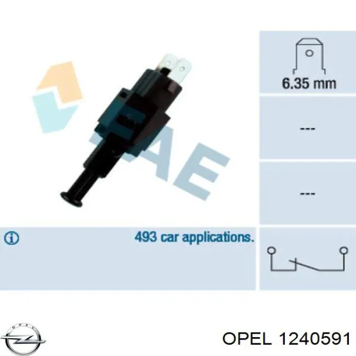 Датчик стоп сигнала 1240591 Opel