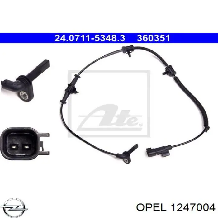 Датчик АБС передний 1247004 Opel