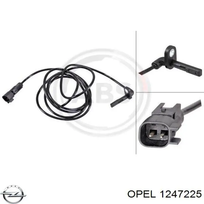 1247225 Opel Датчик АБС (ABS) задний, правый