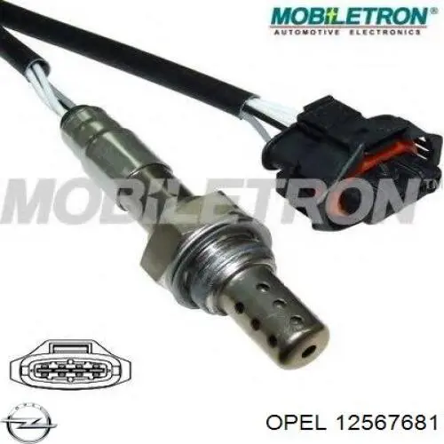 12567681 Opel sonda lambda, sensor de oxigênio depois de catalisador