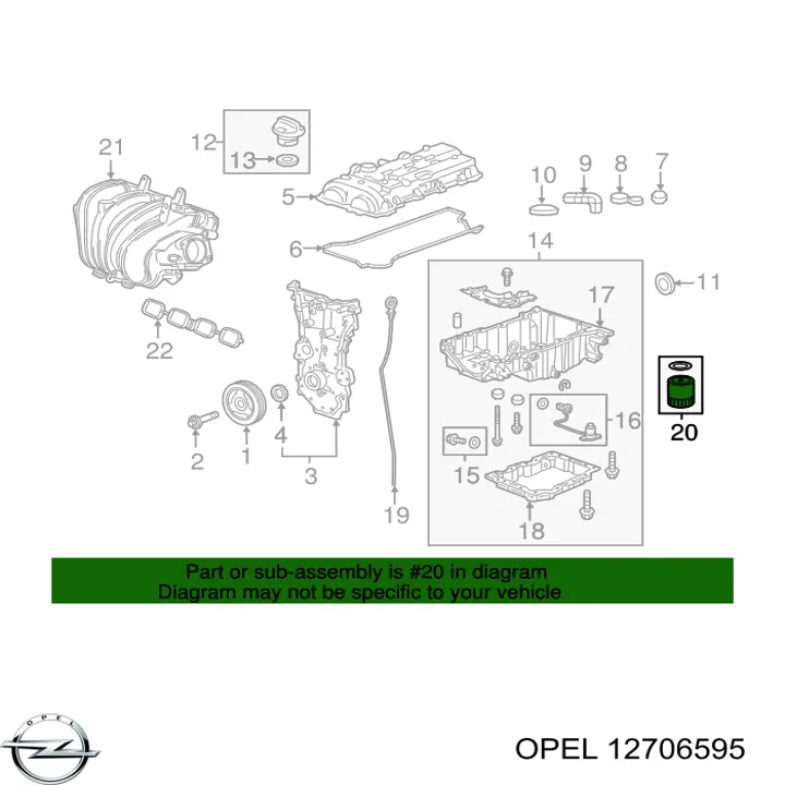 Масляный фильтр 12706595 Opel