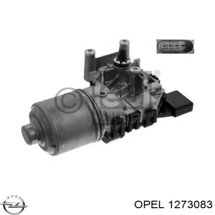 1273083 Opel мотор стеклоочистителя лобового стекла