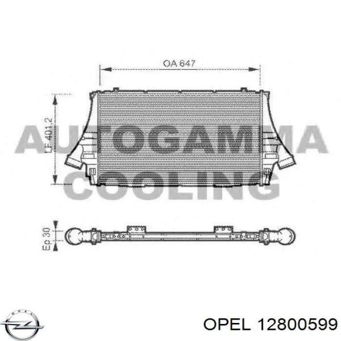 Система охлаждения наддувочного воздуха Opel 12800599 цена, от 116.72 USD