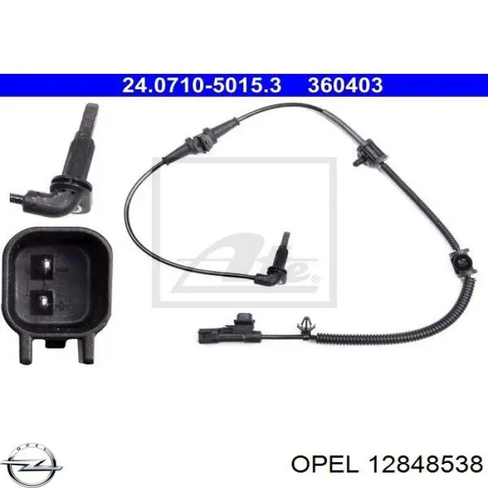 12848538 Opel датчик абс (abs передний)