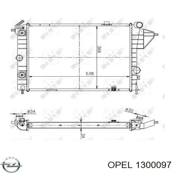 1300097 Opel Радиатор основной