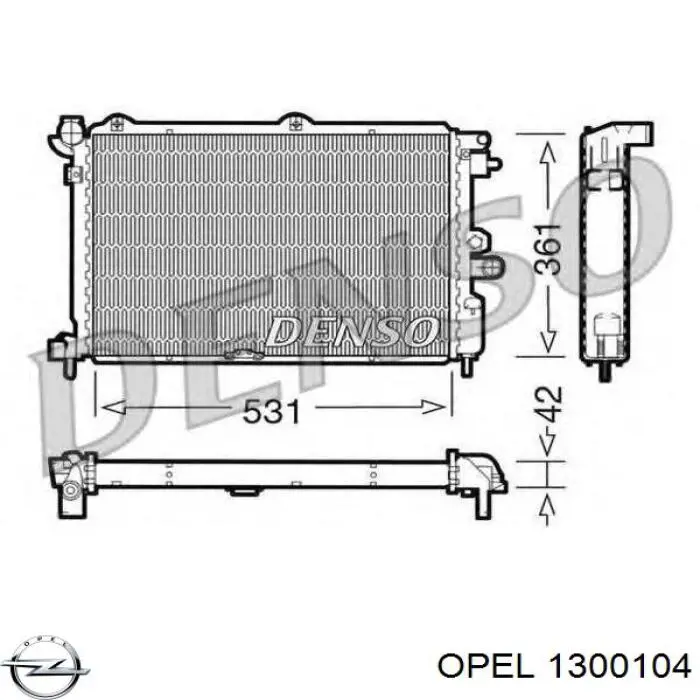 Радиатор 1300104 Opel