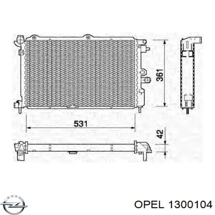 Радиатор охлаждения двигателя Opel 1300104 цена, от 45.41 USD