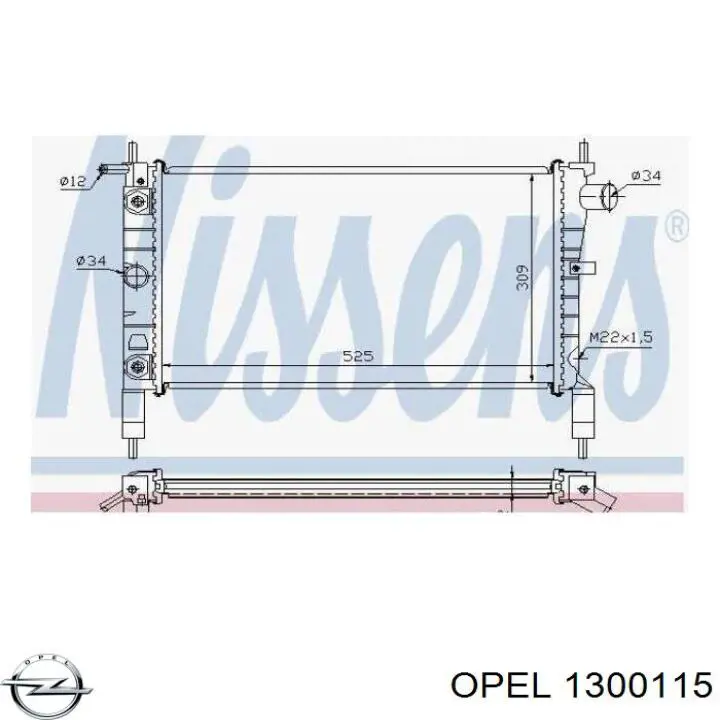 Радиатор охлаждения двигателя Opel 1300115 цена, от 60.81 USD