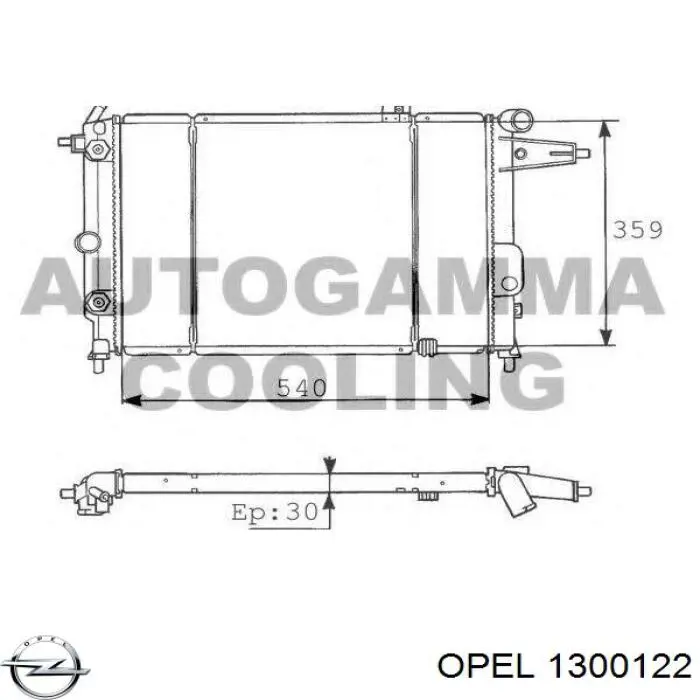Радиатор 1300122 Opel