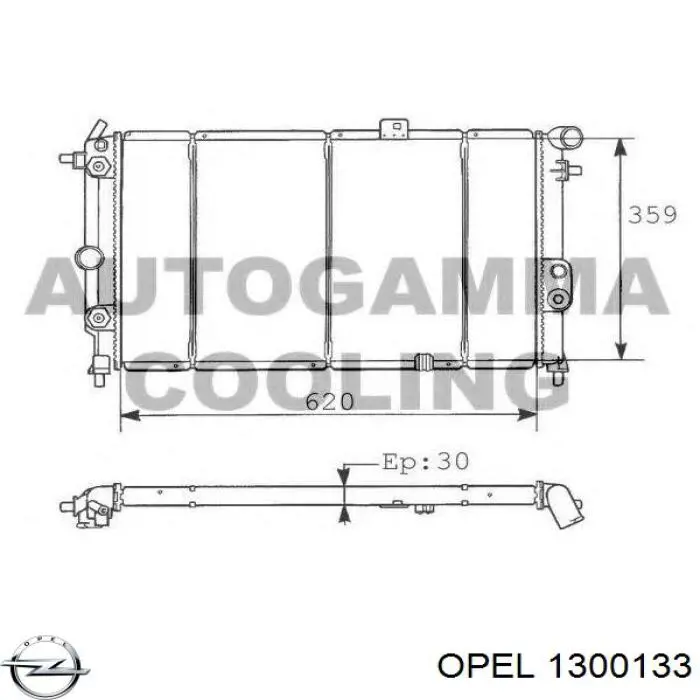1300133 Opel радиатор