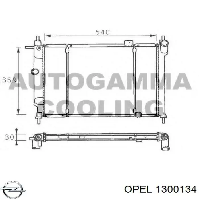 Радиатор охлаждения двигателя Opel 1300134 цена, от 52.86 USD