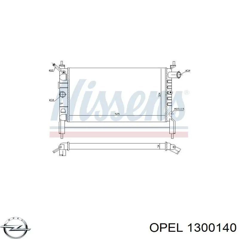 Купить 1300140 Opel Радиатор водяной