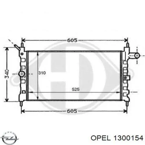 Радиатор охлаждения двигателя Opel 1300154 цена, от 39.27 USD