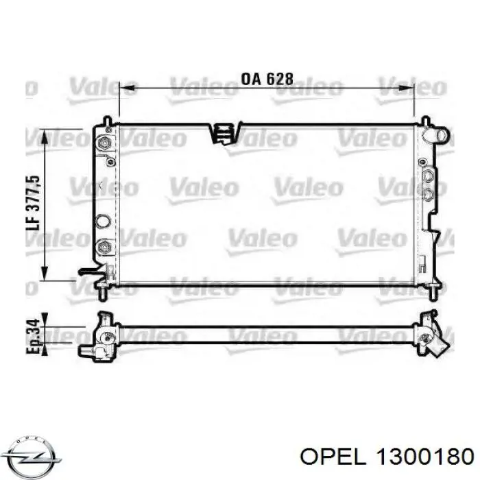 Купить 1300180 Opel Радиатор водяной