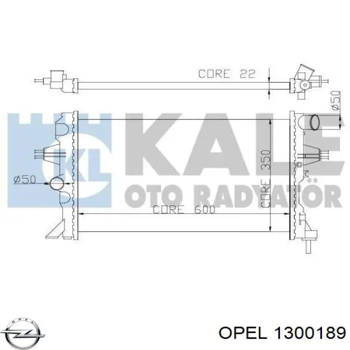 Радиатор 1300189 Opel